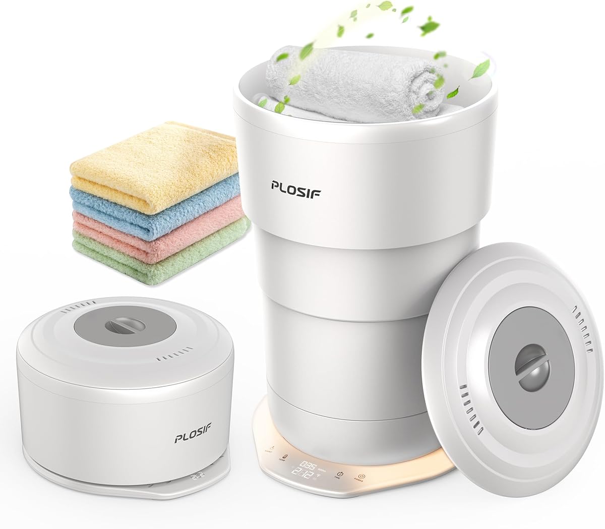 Foldable Towel Warmer for Bathroom, 21L Large Capacity Hot Towel Warmer - Fits 2 Oversized Towels, Blankets, Bathrobes, Spa-Like Towel Heater with 4 Timers, Auto Shut Off and Ambient Lighting