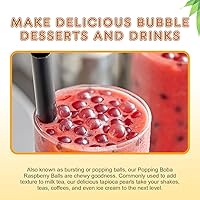 Vista 145 de Fanale Perlas de Boba Reventadoras de Fresa y Mango, Veganas, Sin OMG, Sin Gluten, Sin Grasa, Perfectas para Té de Burbujas, Batidos, Helados
