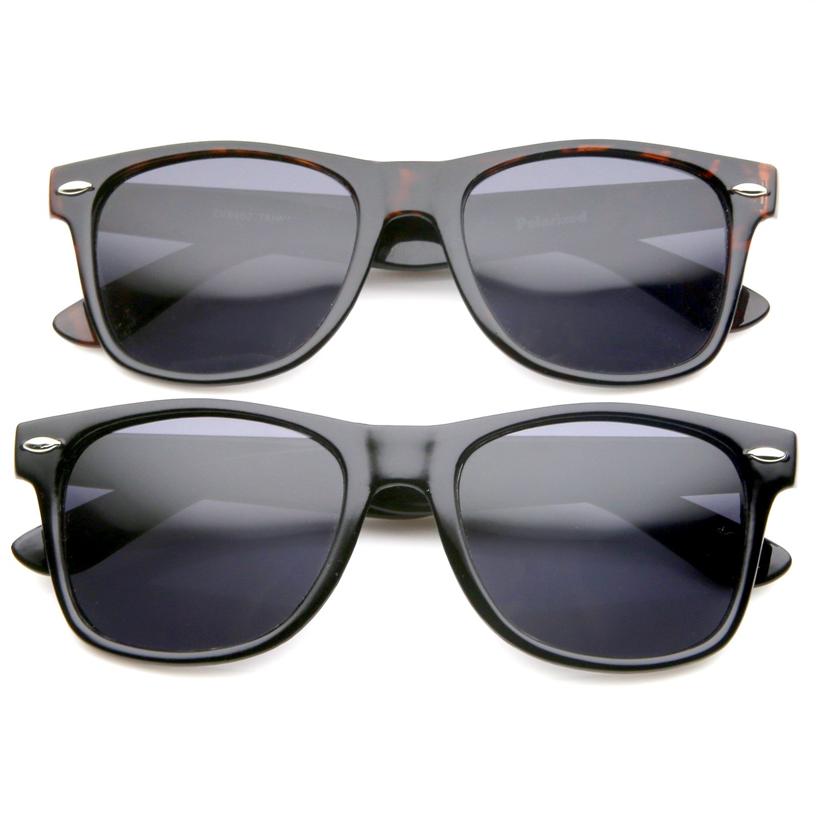 zeroUV - Classic Colored Mirror Lens Square Horn Rimmed Sunglasses for Men Women