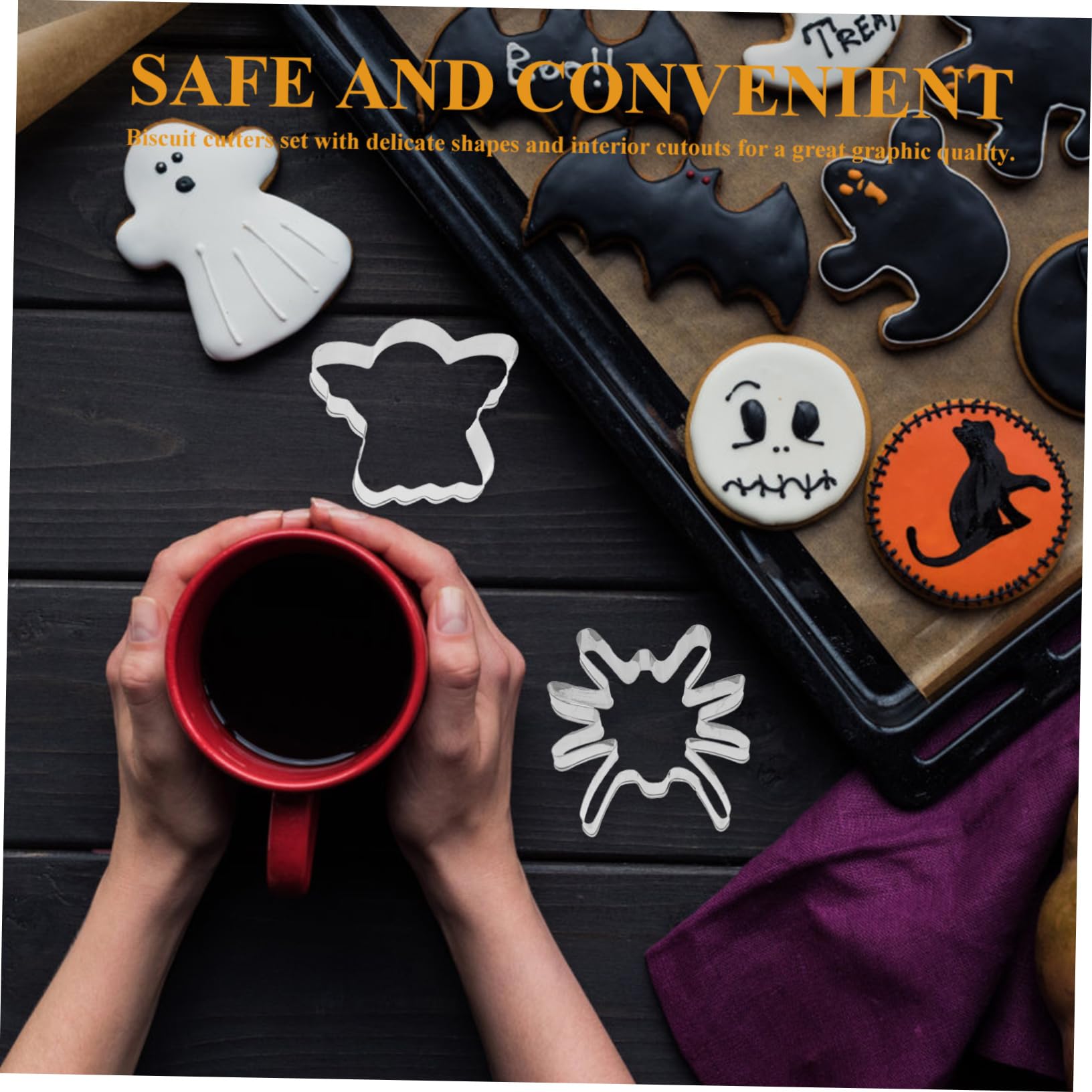 48 Stk Backform Kuchenform Ausstecher Im Halloween-stil Halloween-backzubehör -keksform Kürbis Ausstecher Mousse-ring Praktischer Keksausstecher Kekse Edelstahl 430 Silver PRETYZOOM