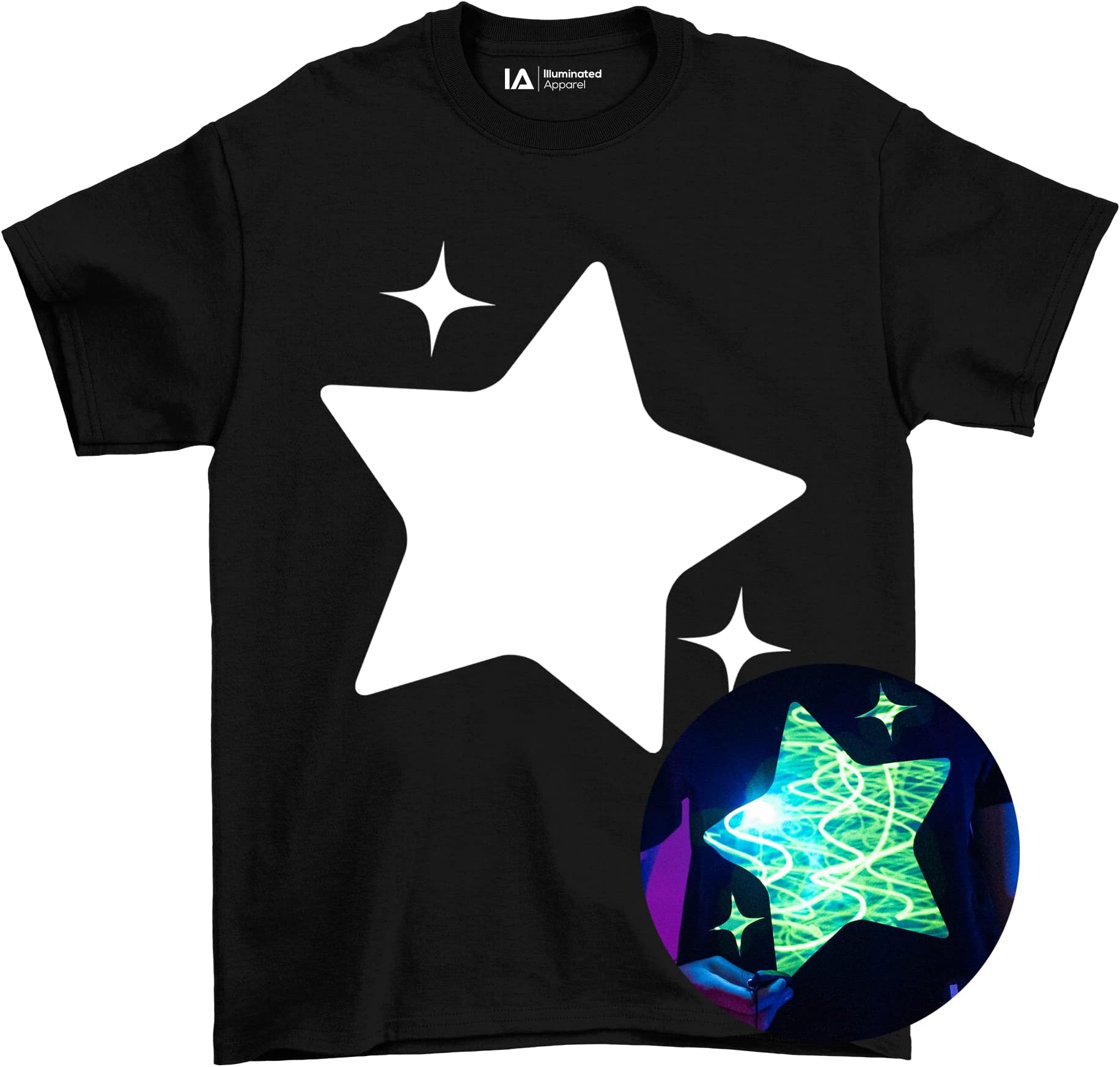 Original Kids Sparkling Star Interactive Glow in The Dark T-shirt