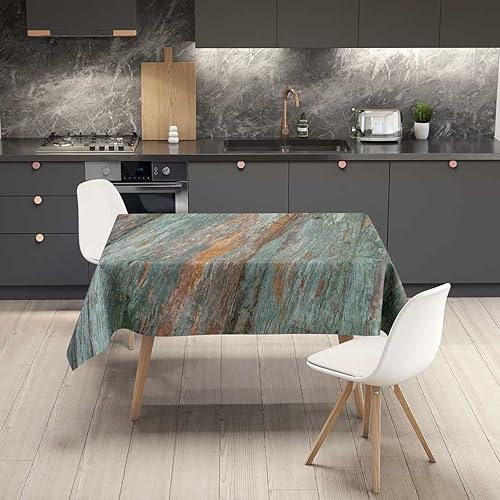 Miniatura 2 de Mantel rectangular de grano de madera para mesa, mesa de picnic pequeña, a prueba de polvo, resistente a las arrugas, 52 x 70 pulgadas