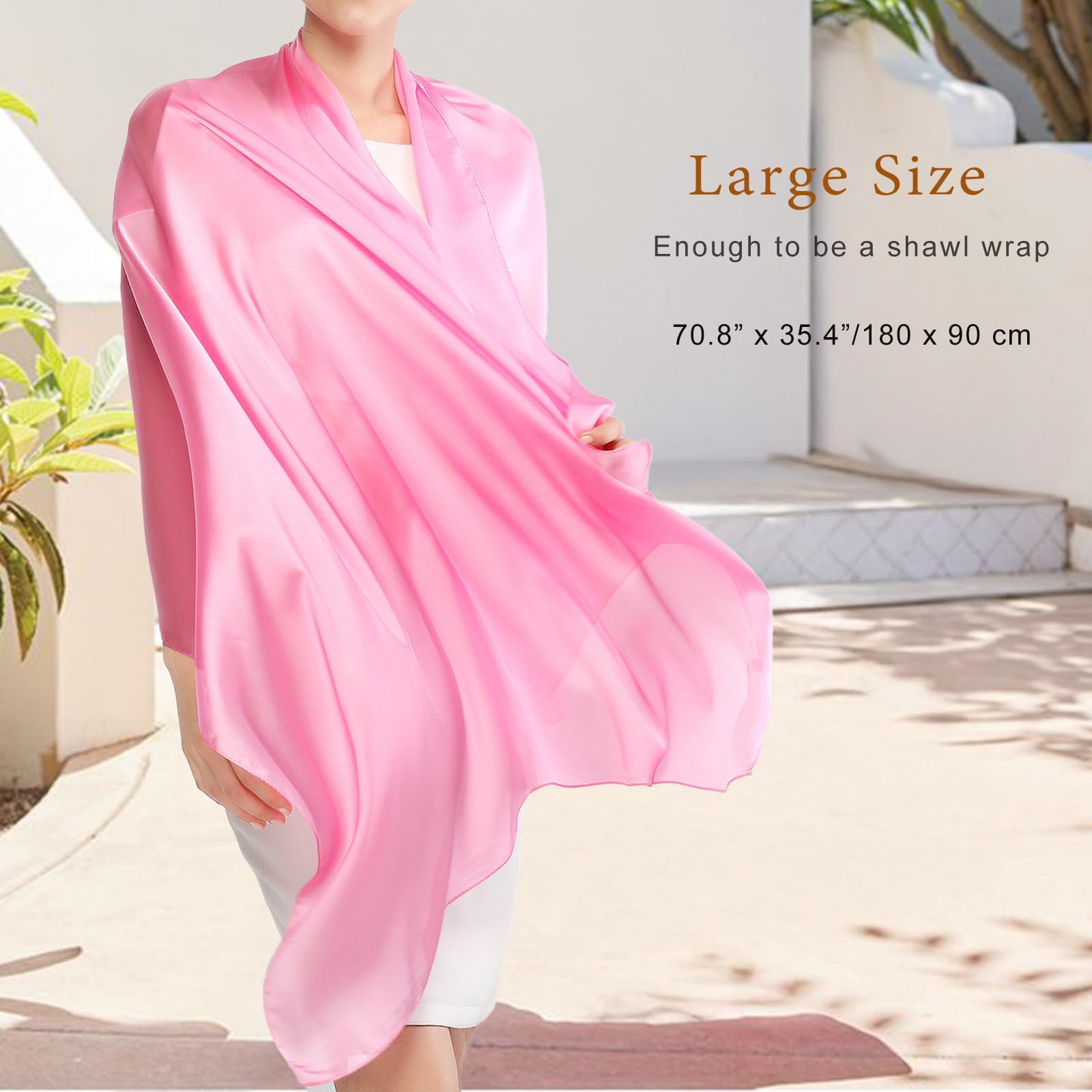 RIIQIICHY Foulard Sciarpa Seta Donna Pashmina Stola Scialle Cerimonia Abito da Sera Elegante Sposa