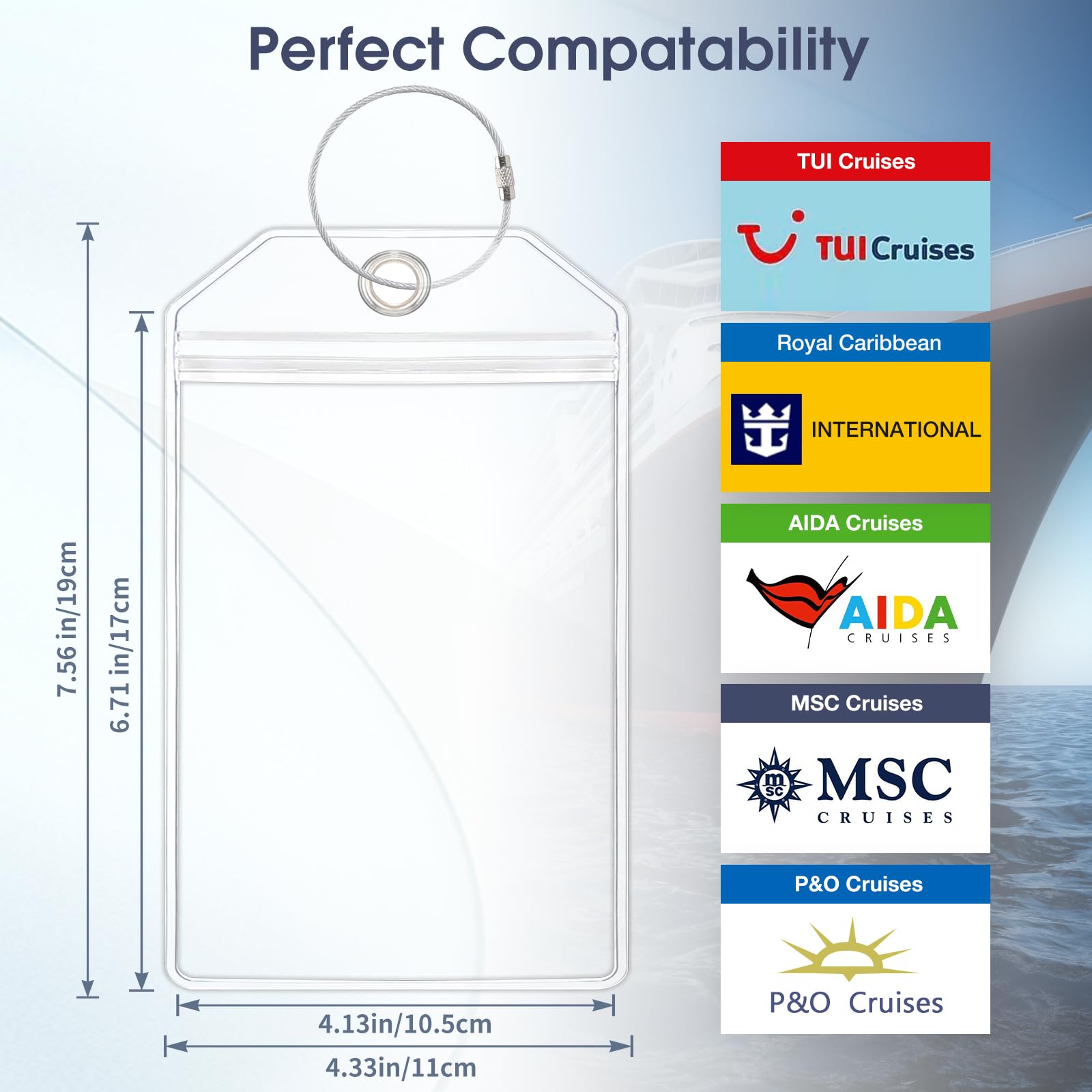 HONIZER Etichetta per valigia, Essenziali Crociera 2025] 4 etichette per valigie crociere + 2 Lanyard Removibili & 4 Ganci Magnetici | Accessori Indispensabili per Crociere MSC, Costa, NCL Crociere