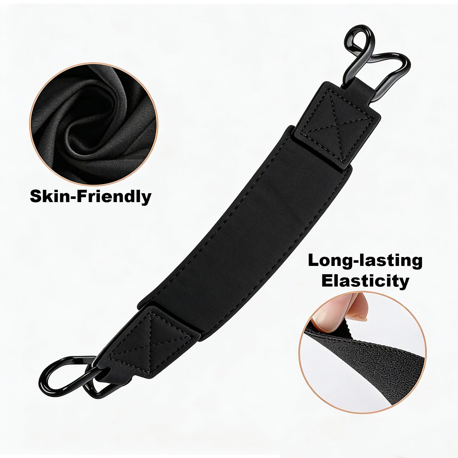 Universal Soft Kin-dle Hand Strap for 6-7.5" eReaders & Tablet, Secure Kin-dle Grip Holder for Kin-dles Ko-bo Voy-aga Le-novo Sony E-Book Readers, Lightweight High-Elasticity Kindle Hand Strap (Black) — view 5