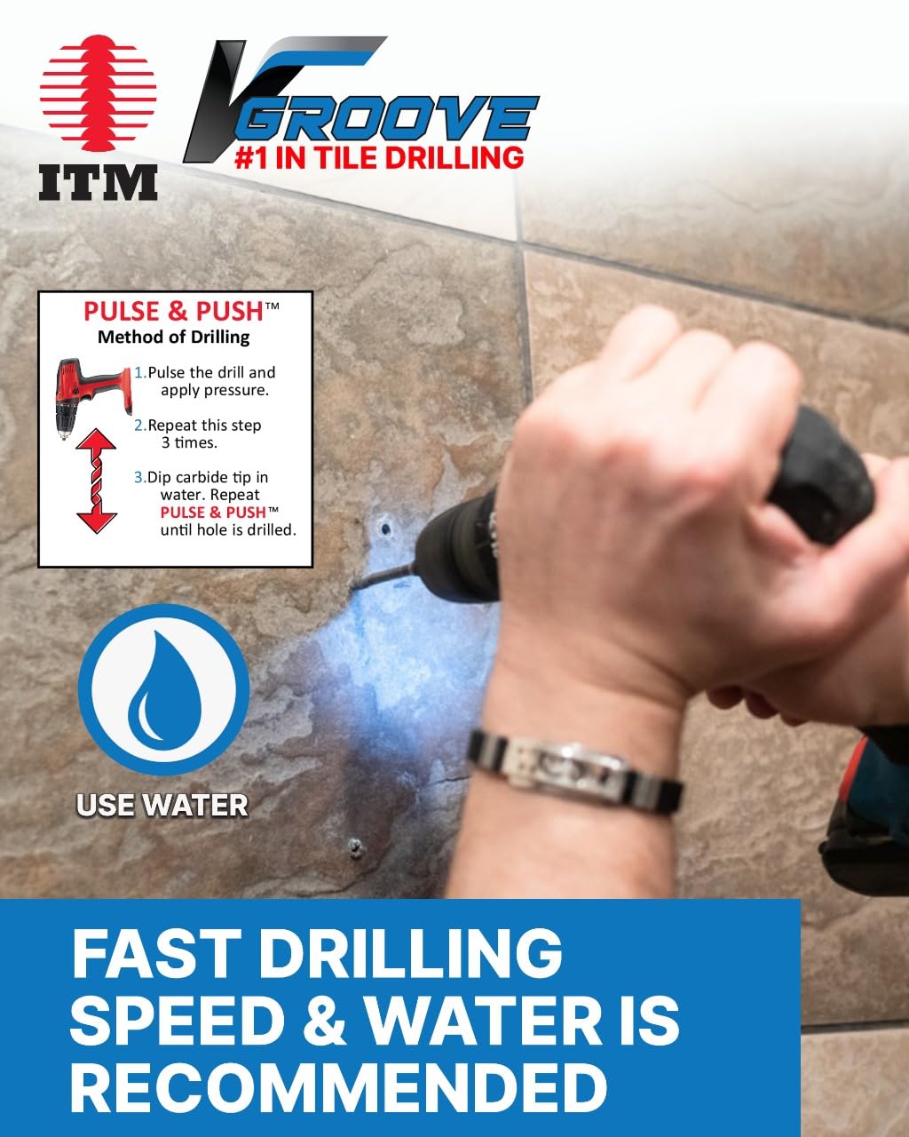 ITM V-Groove Tile Drill Bits - 25 Pack -5 ITM V-Groove Tile Drill Bits - 25 Pack -5