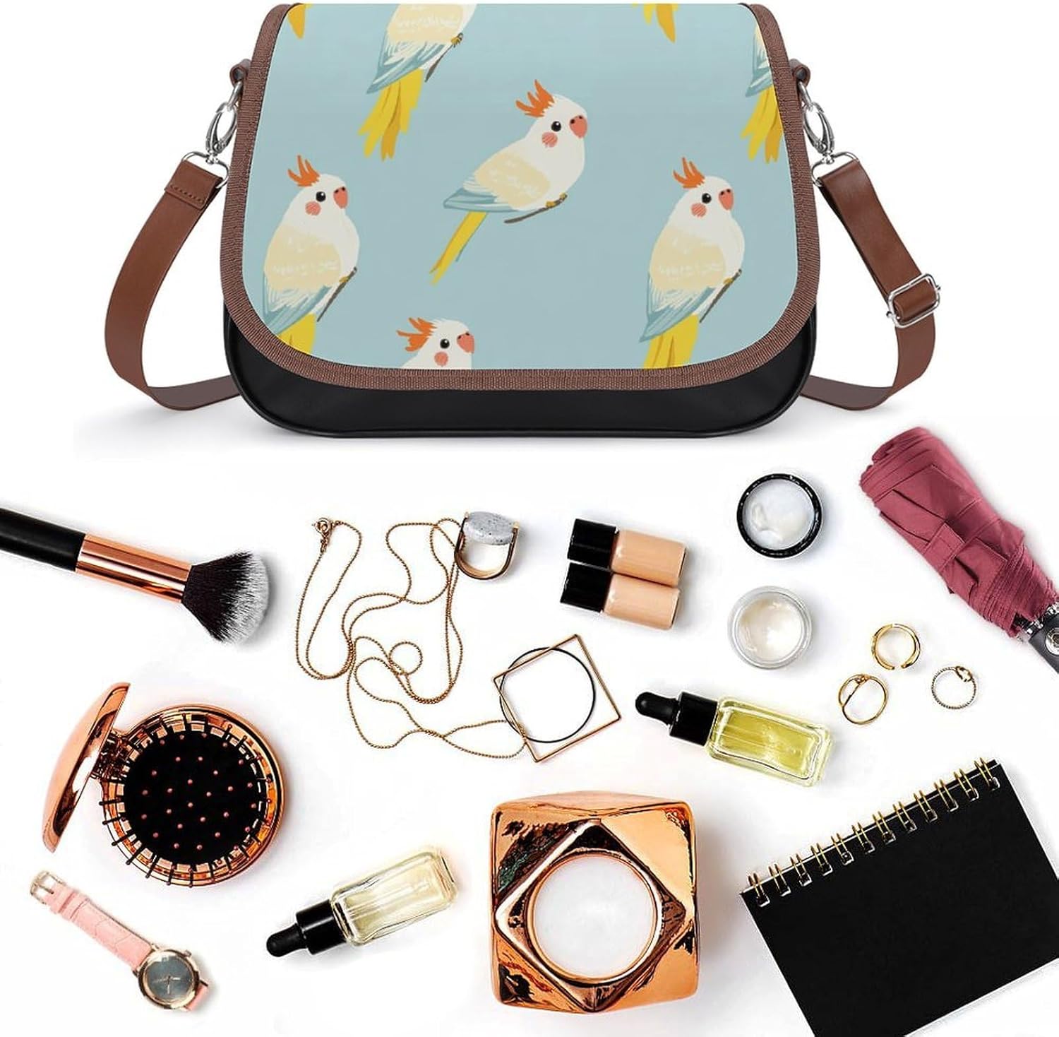 Cockatiel Cute Birds Shoulder Bags for Women Tote Handbag Clutch Purse Messenger Bag