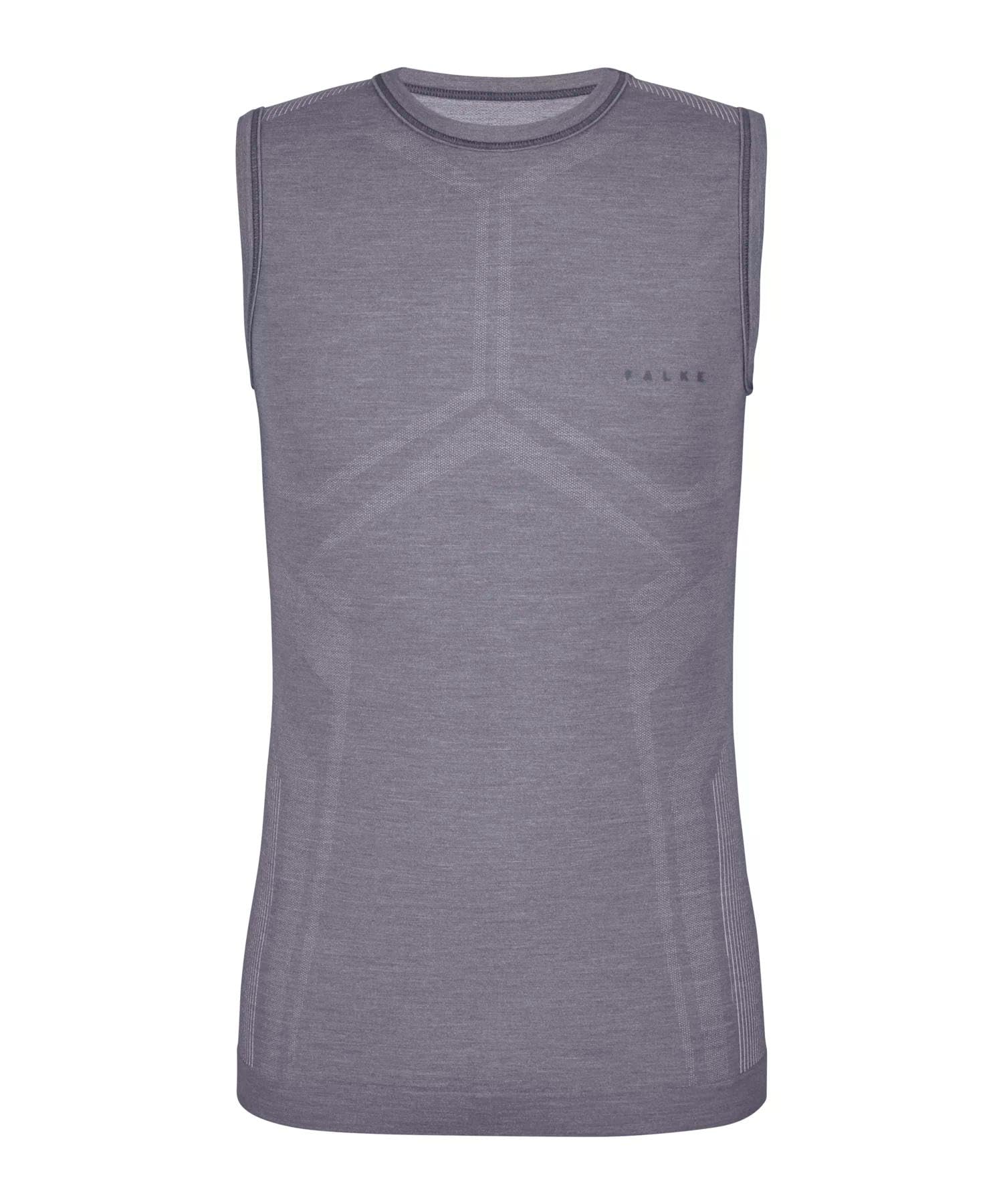 FALKE Mężczyźni Warstwa podstawowa (góra) Wool-Tech Light M S/l Sh wełna materiał funkcjonalny regulujące klimat 1 Sztuka, Szary Grey-Heather 3757, S