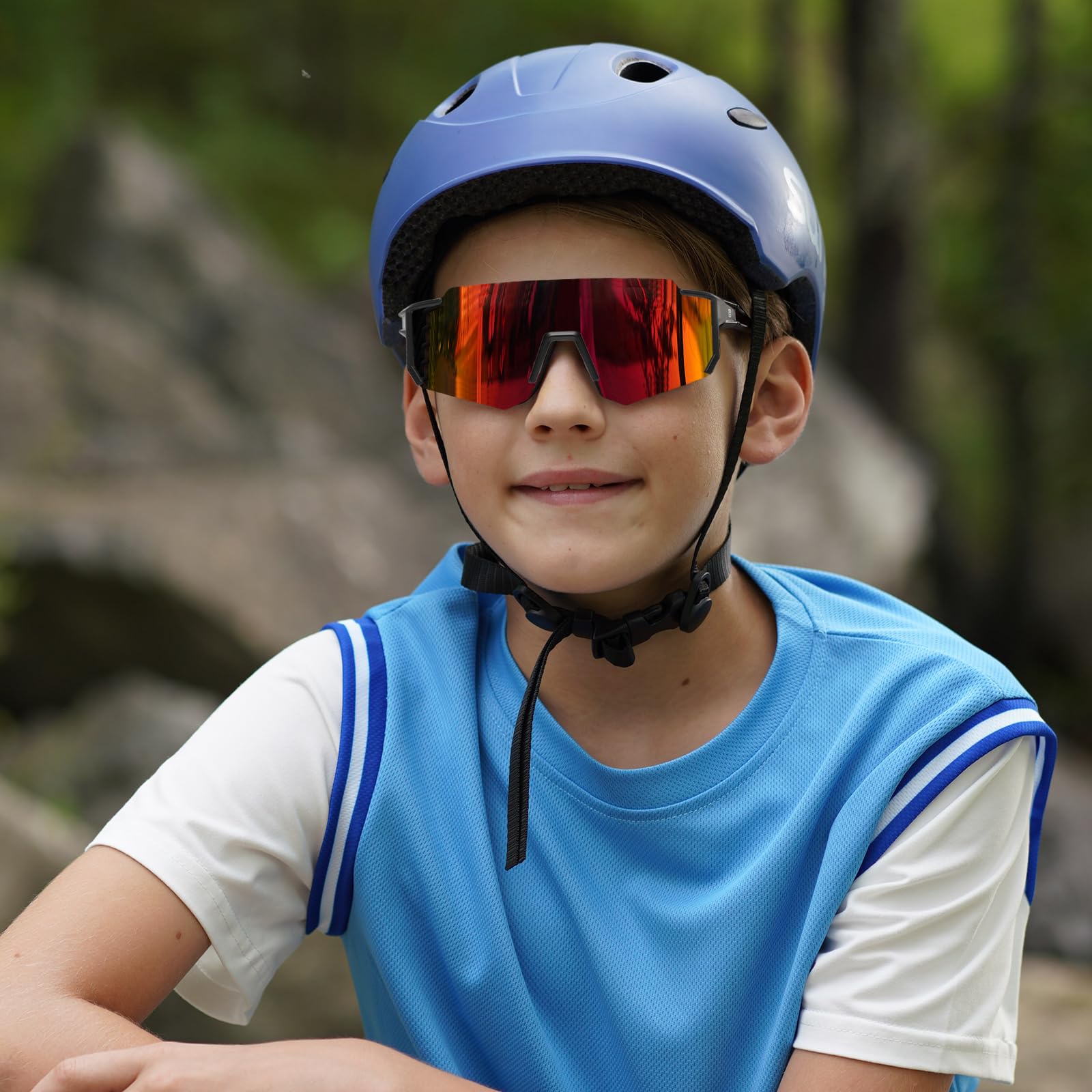 DUCO Polarizzato Gioventù Sport Ciclismo Ombra Luce Montatura UV400 Bambino Ragazzi Ragazze Baseball Occhiali da Sole 8-16 Anni DK310