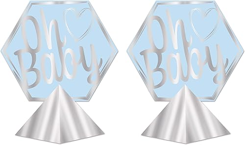 Beistle Décoration de table en trois dimensions 11.5" x 10.25" bleu/argent