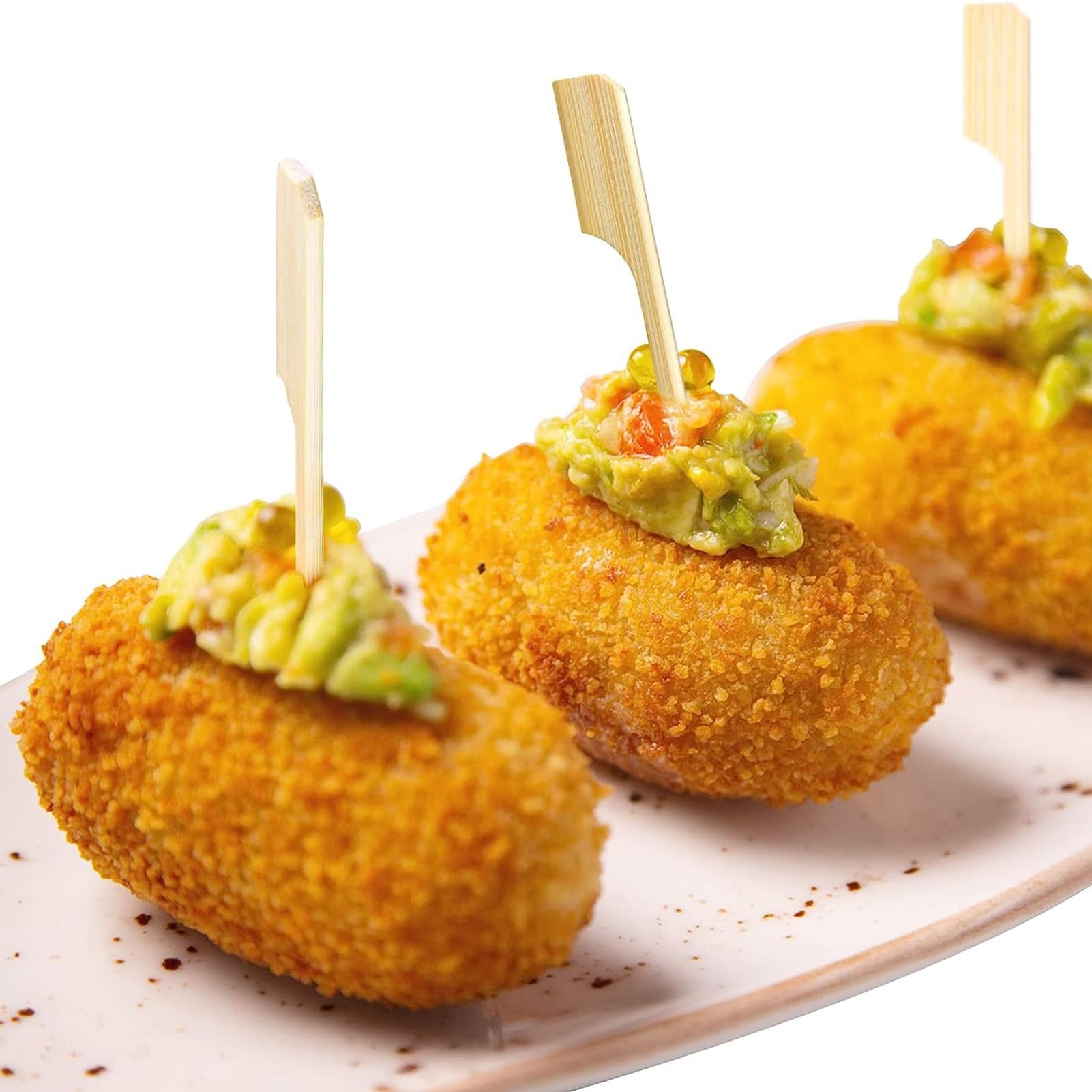 Brocheta de bambú Resistente, Brochetas de brochetas, Brochetas picantes Planas, Suaves, sin Rebabas, for Aperitivos, Frutas, Brochetas, 400 Piezas (Size : 18cm)