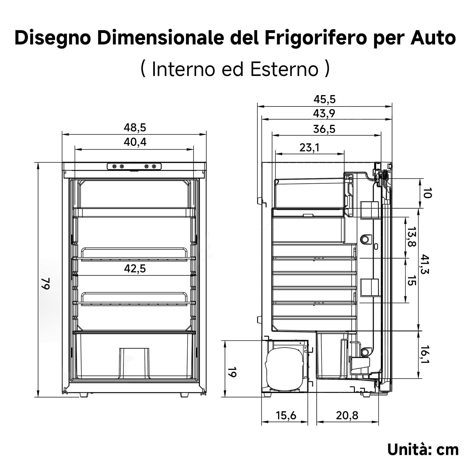 AAOBOSI Frigo Portatile 83L 12/24V DC -20°C a 20°C con APP e Luci LED per Campeggio Caravan Auto Camper