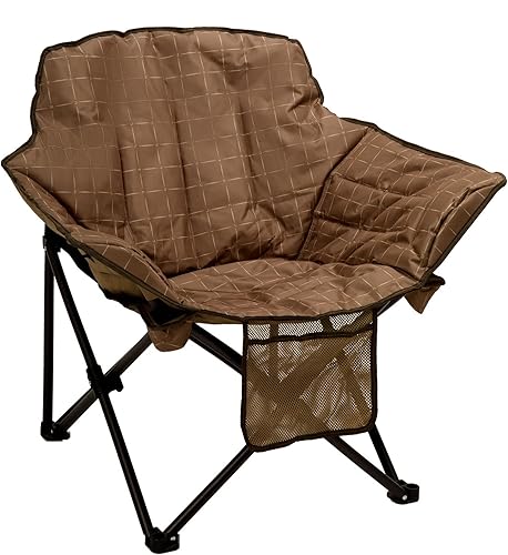 SUNNYFEEL Silla de campamento de gran tamaño, silla plegable con platillo de luna, cojín acolchado, resistente para adultos, 500 libras, silla de