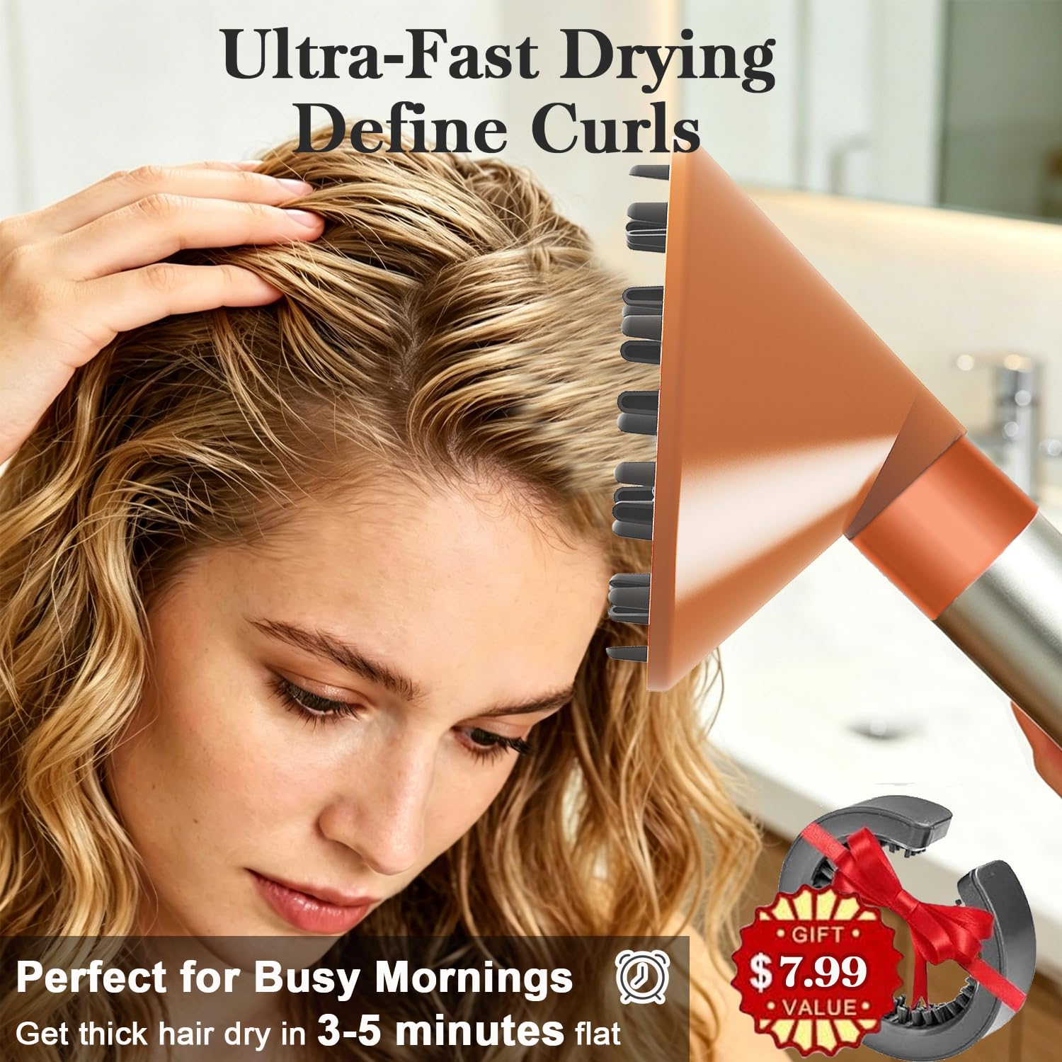 Difusor grande de 6.7 pulgadas para Airwrap i.d. Styler, HS01 HS05 HS08, secado rápido, rizos y volumen sin encrespamiento, para cabello grueso/rizado, seguro para el calor, accesorio difusor de pelo