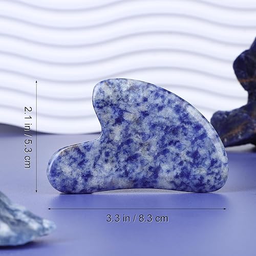 Vista 5 de rosenice Gua Sha Herramientas Faciales Natural Gua Sha Jade Piedra para el Cuidado de la Piel Facial Cuerpo para SPA