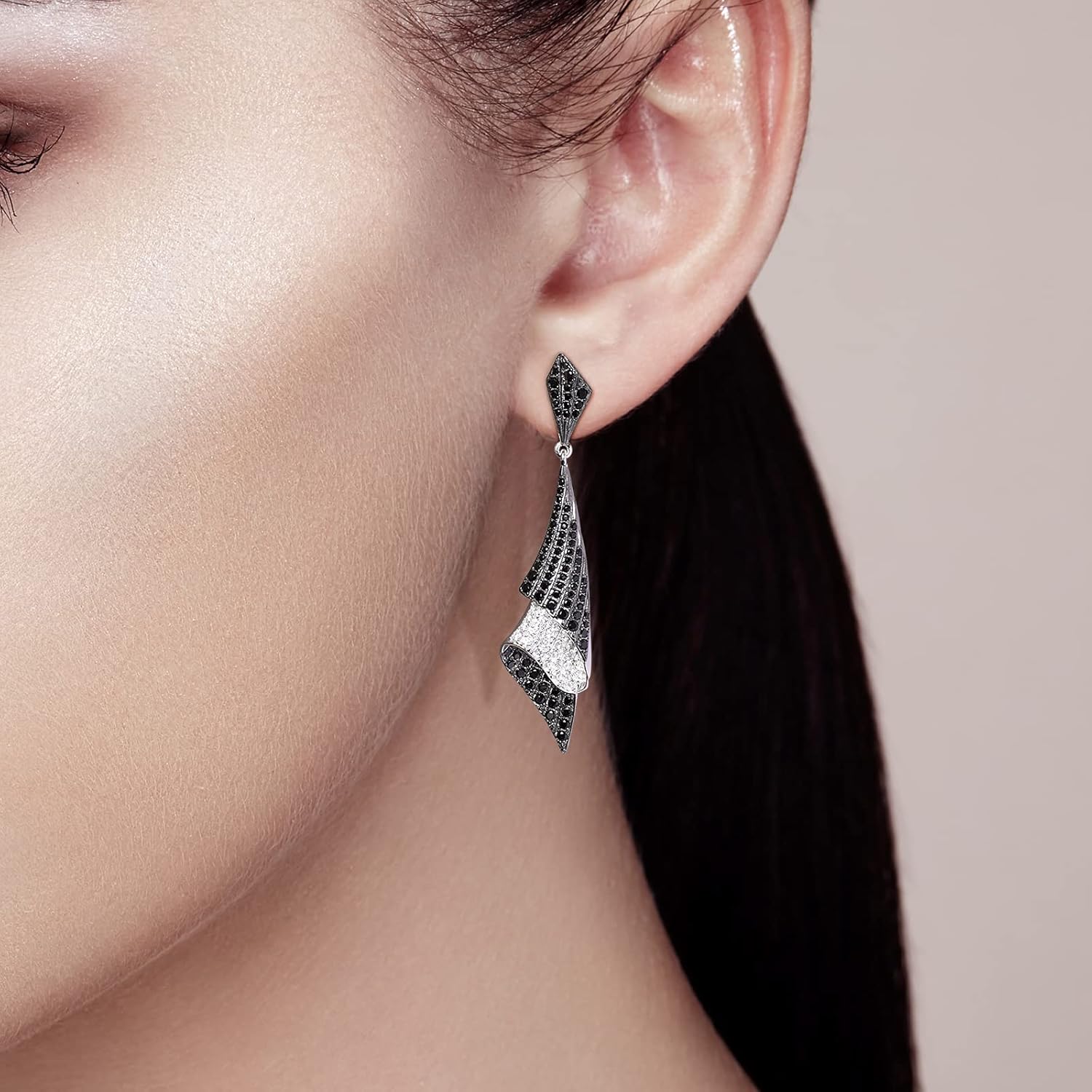 Santuzza 925 Sterling Silver Black and White Earrings - Image 5