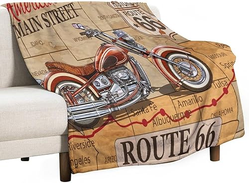 Miniatura 22 de Manta clásica retro para automóvil, diseño clásico de automóvil clásico americano, diseño de motocicleta, manta de franela súper suave para cama y