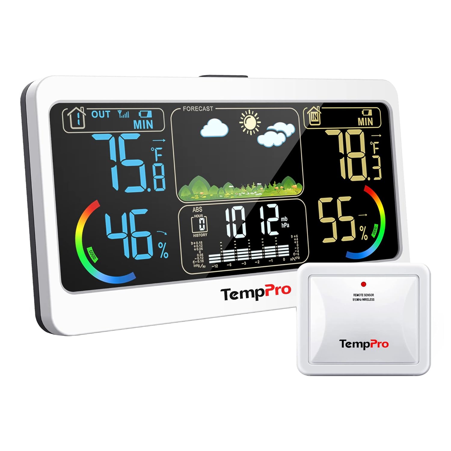 TempPro B68B Weather Station Indoor Outdoor Thermometer