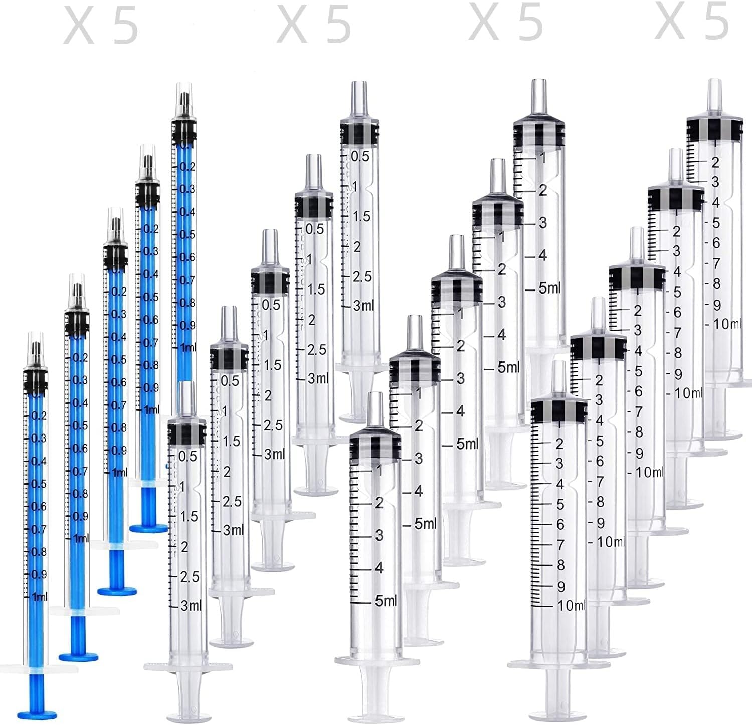 20Pcs Syringes With Tube, Pet Feeding Syringe, Party Liquid Syringes, Suitable For Jelly Shoots, Halloween, Thanksgiving, Christmas, Bachelor Parties, Nurses, Graduation Party(1 ml/ 3 ml/ 5 ml/ 10 ml)