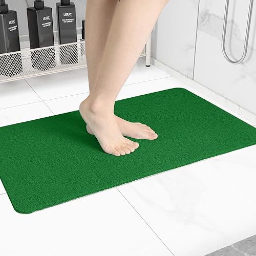 Miniatura 25 de Tapete antideslizante de secado rápido para bañera, piso, baño, ducha, cocina, hogar, hotel (color verde claro, 40 x 16 pulgadas) Verde