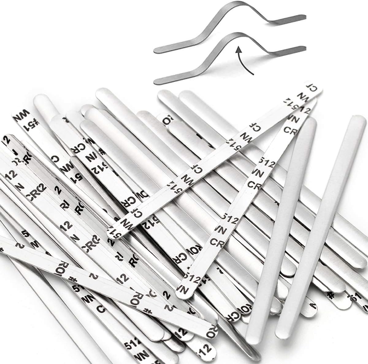 200 PCS Nose Bridge Strips, Aluminum Strip Flat Nose Bridge Wire, 90MM Adhesive Metal Strip Straps Wire for Face DIY Making Accessories Handmade Crafting (200 PCS)