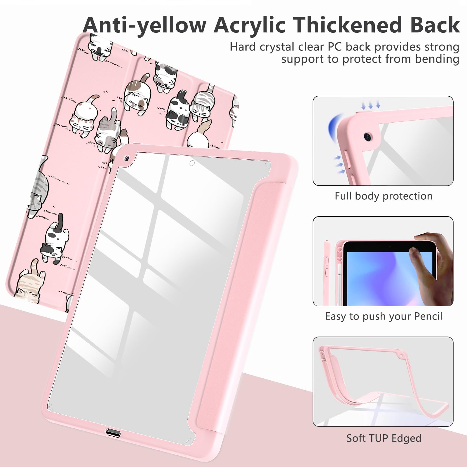Amazon.com: Cute Kawaii Cat for iPad 10.2 Inch 7th/8th/9th Gen