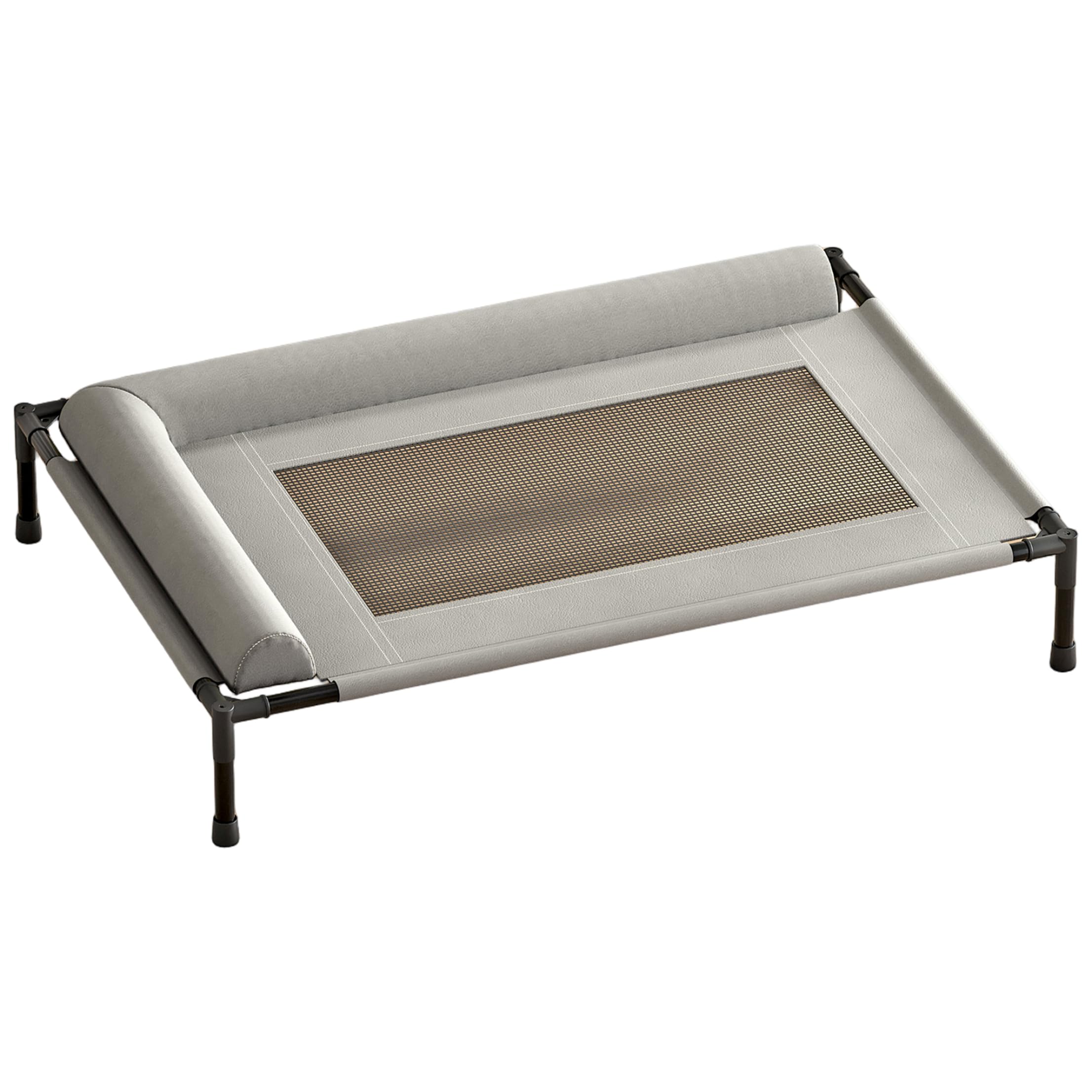 Lit pour animal de compagnie gris 26x17,7" surélevé en maille respirante