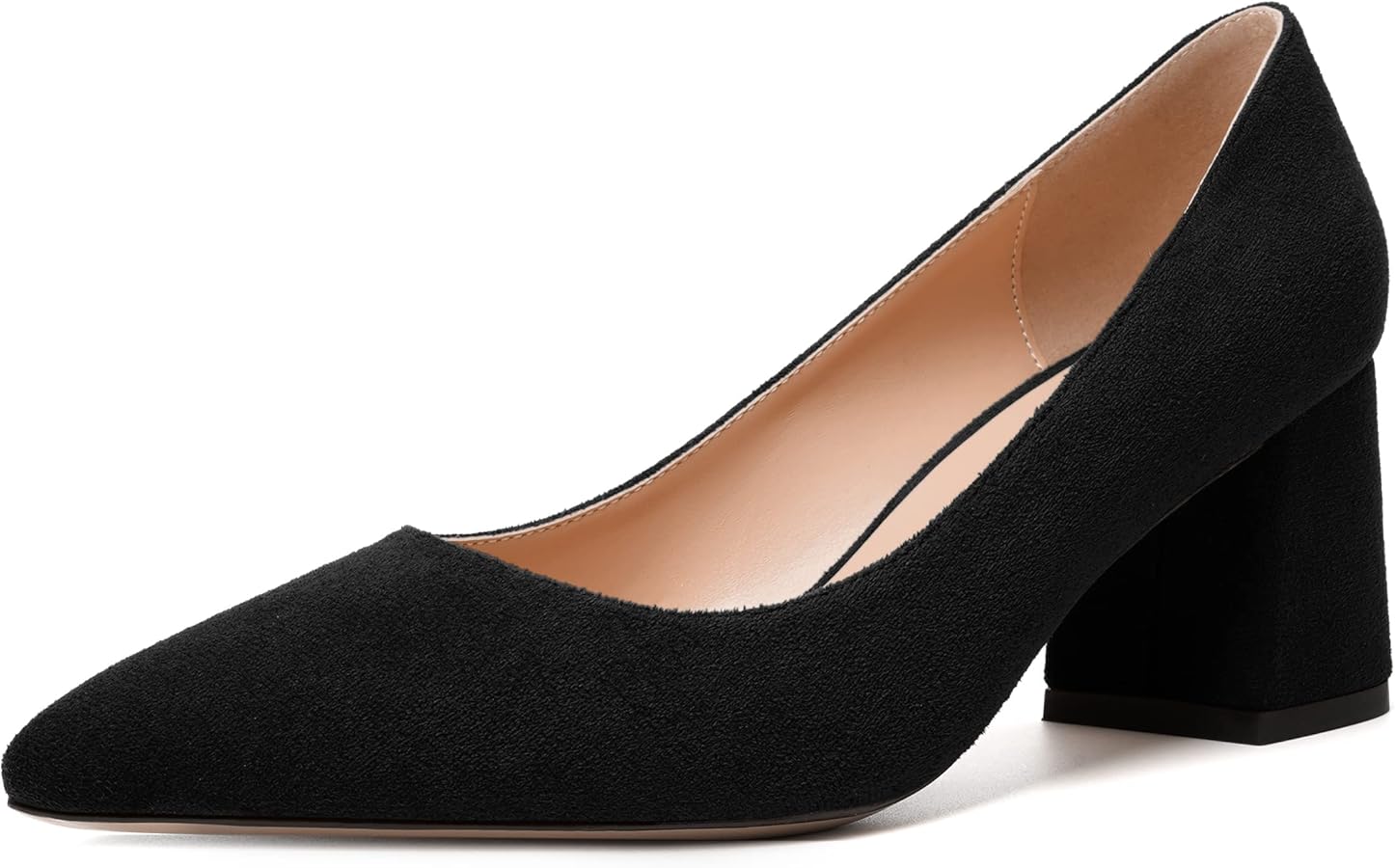 MERRORI Women's Spool Mid Heels - 2.5 Inch Pointed Toe Patent Pumps For Office & Casual