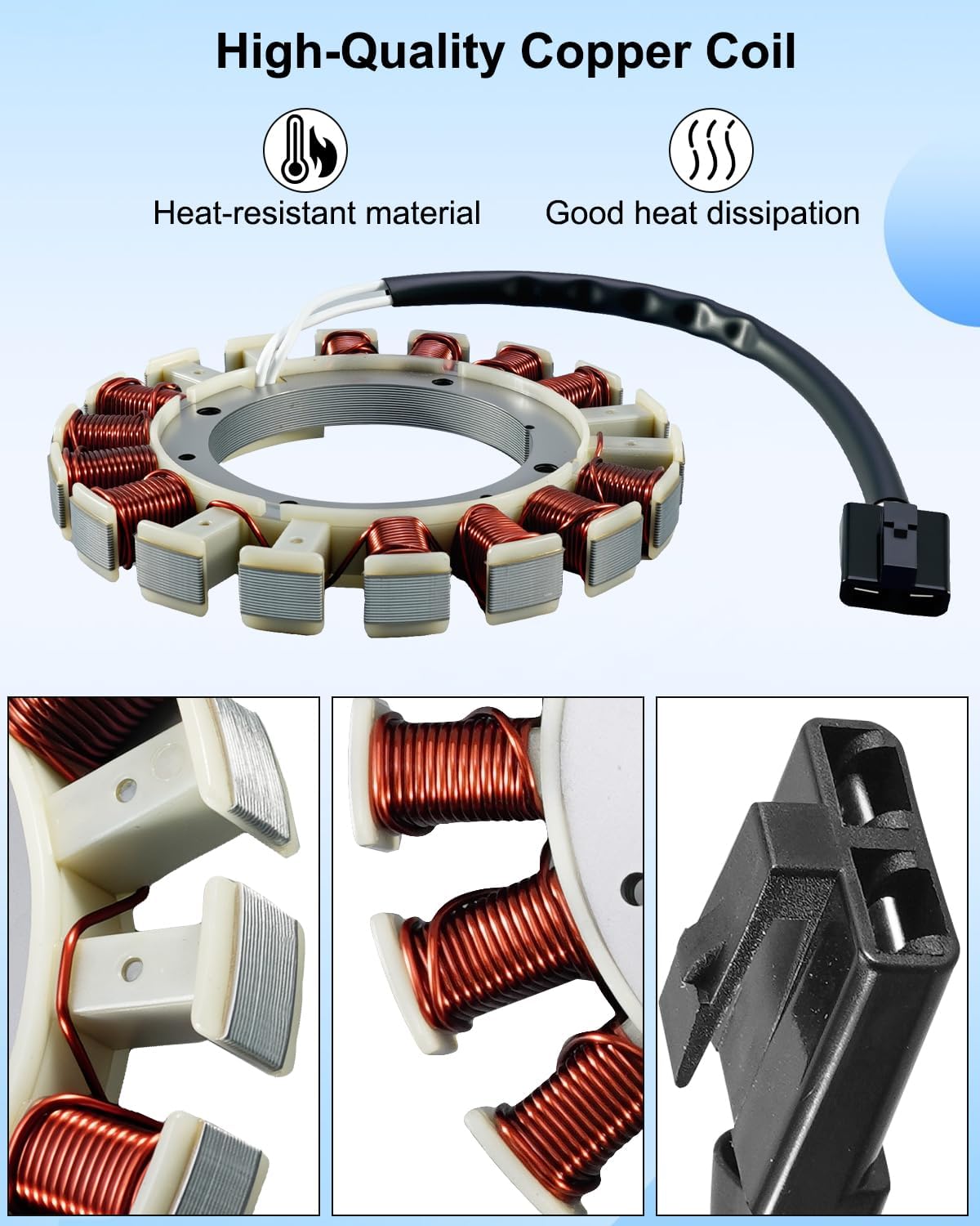 59031-7017 Coil Stator 15AMP Fit for Kawasaki FR651V FR691V FS541V FS651V FX541V FR FS FX Series, with Regulator Rectifier