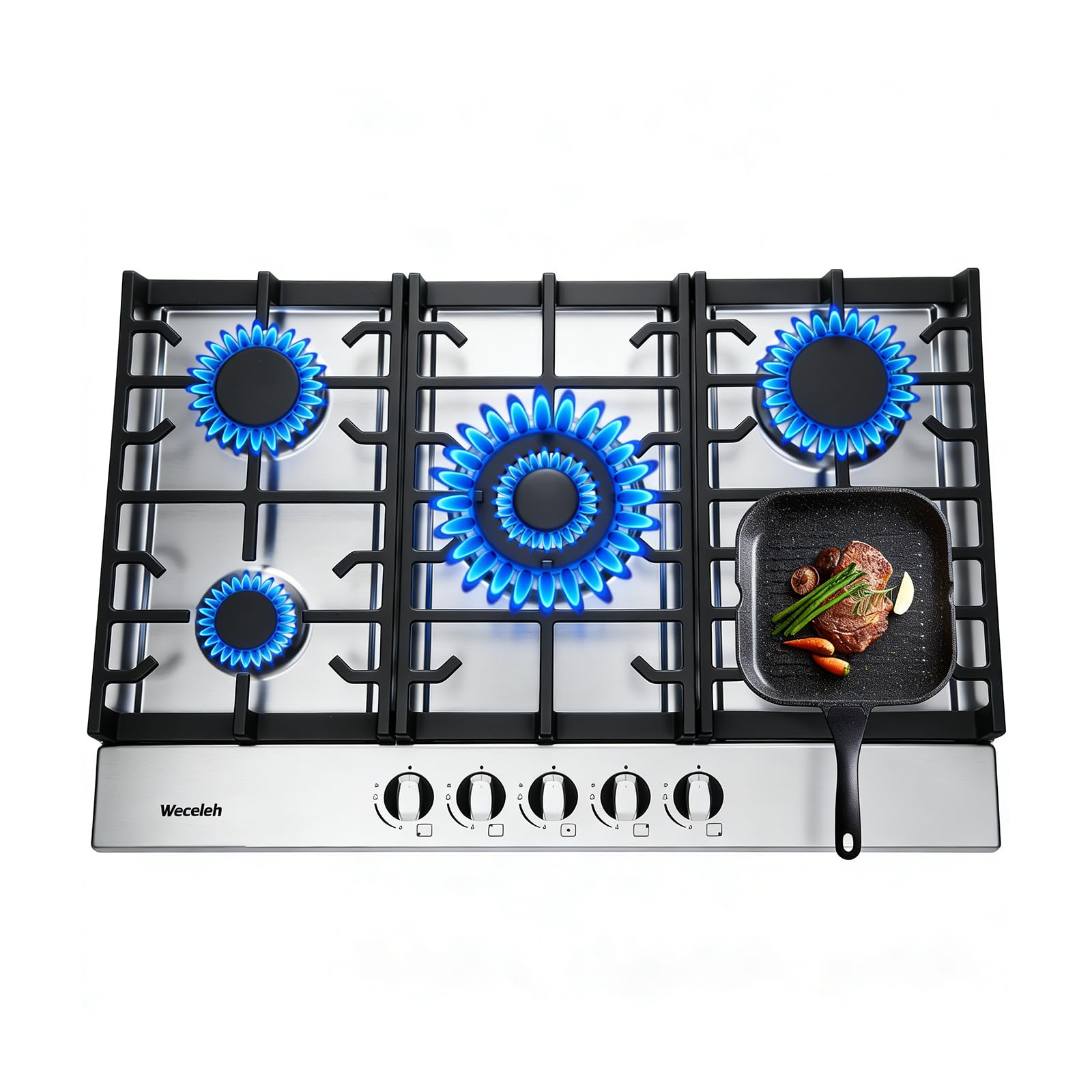 Weceleh 30 Inch 5 Burner Gas Cooktop