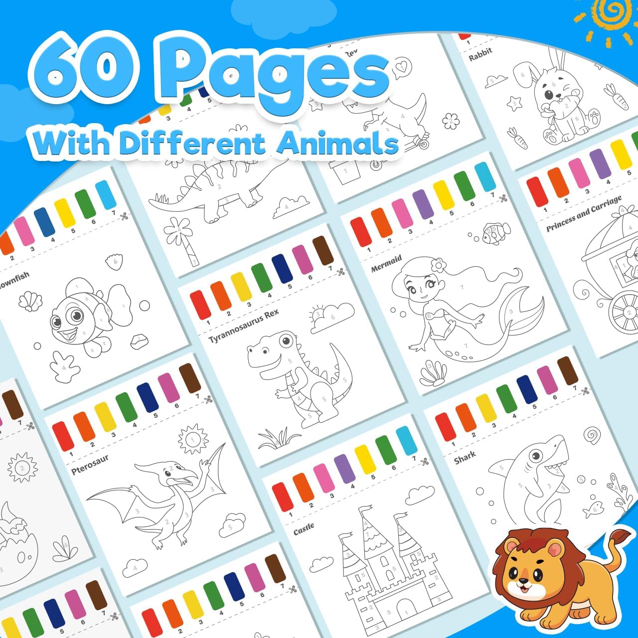 ZMLM Paint with Water Coloring Books for Kids - Mess Free Painting Activity for Toddlers - Valentines Birthday Arts & Crafts Gift Toy for 4 5 6 7 8(Princess & Animal & Sea)