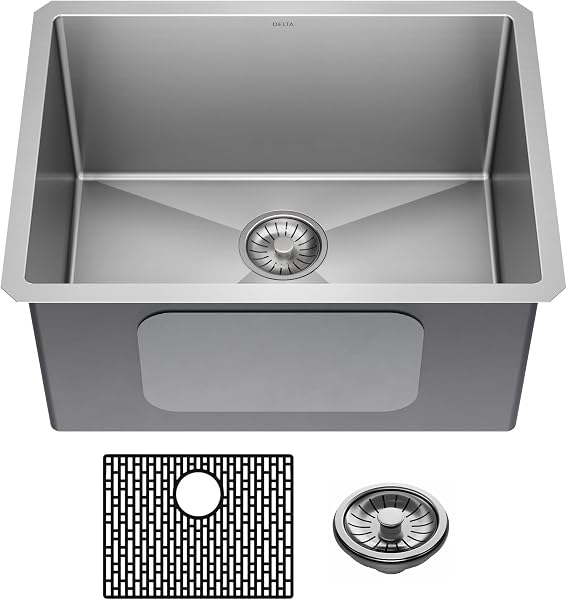 DELTA FAUCET Delta Marca Stainless Steel Single Bowl Kitchen Sink with Accessories
