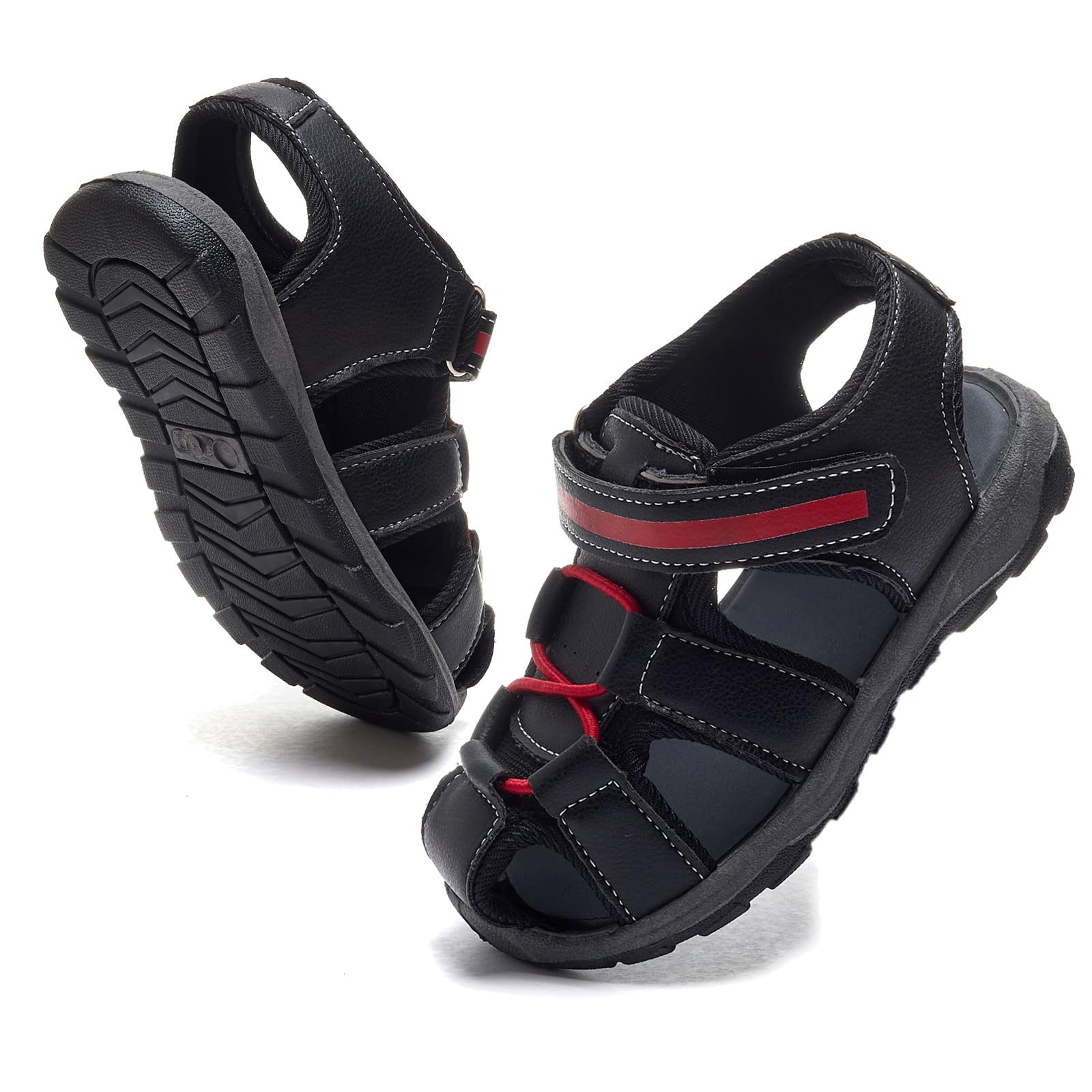 WZRUISENSummer Boys and Girls Sandals Beach Shoes Sports Casual Shoes 2 Big Kid Black