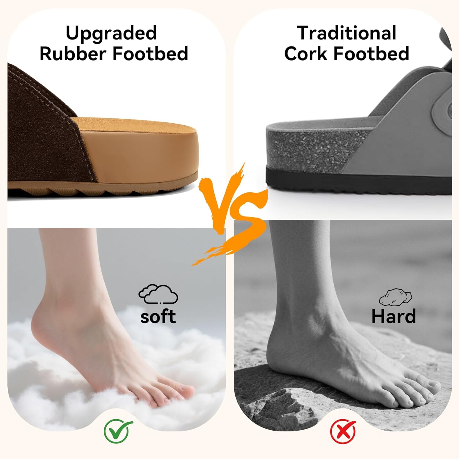 Womens Suede Clogs-Mens Genuine Leather Potato Shoes-Soft Rubber Sole Mules with Arch Support