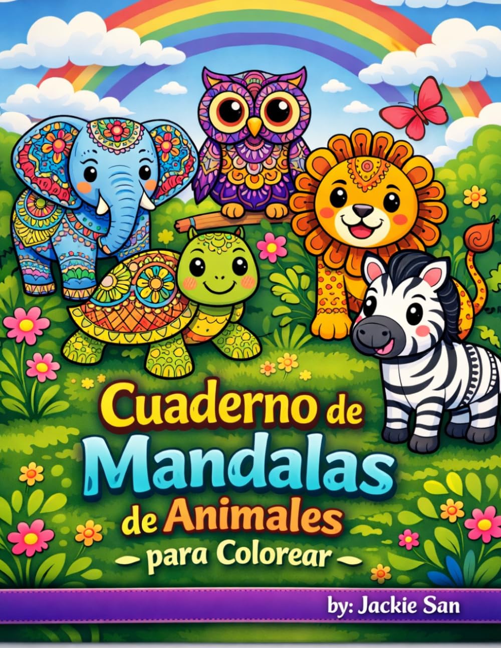 Libro de Mandalas de Animales para Niños: 93 Diseños para Colorear de: Animales Domésticos, Selva, Marinos y Criaturas Mágicas en Tamaño 8.5 x 11