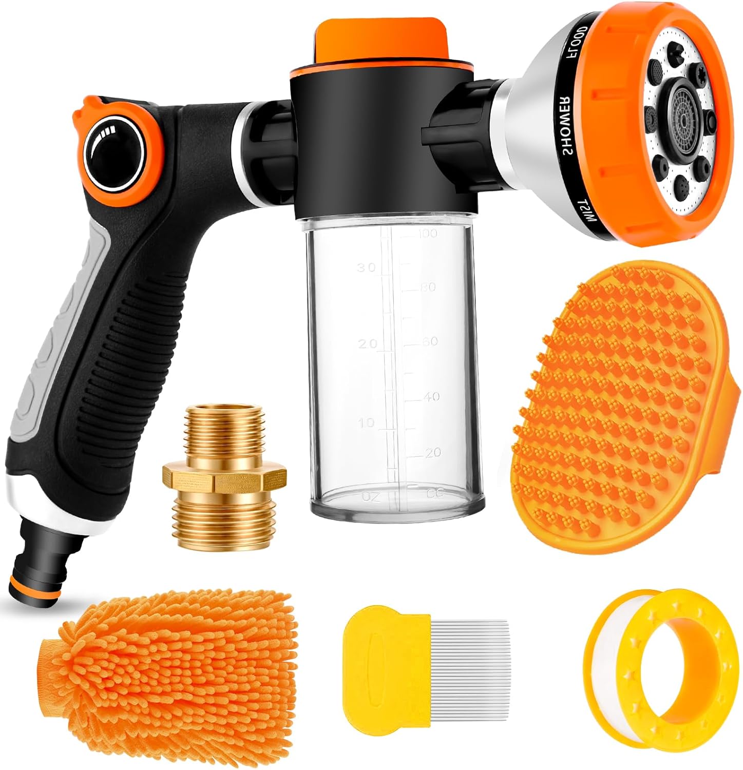 Upgrade Pup Jet Dog Wash for Indoor Shower, 8 in 1 Dog