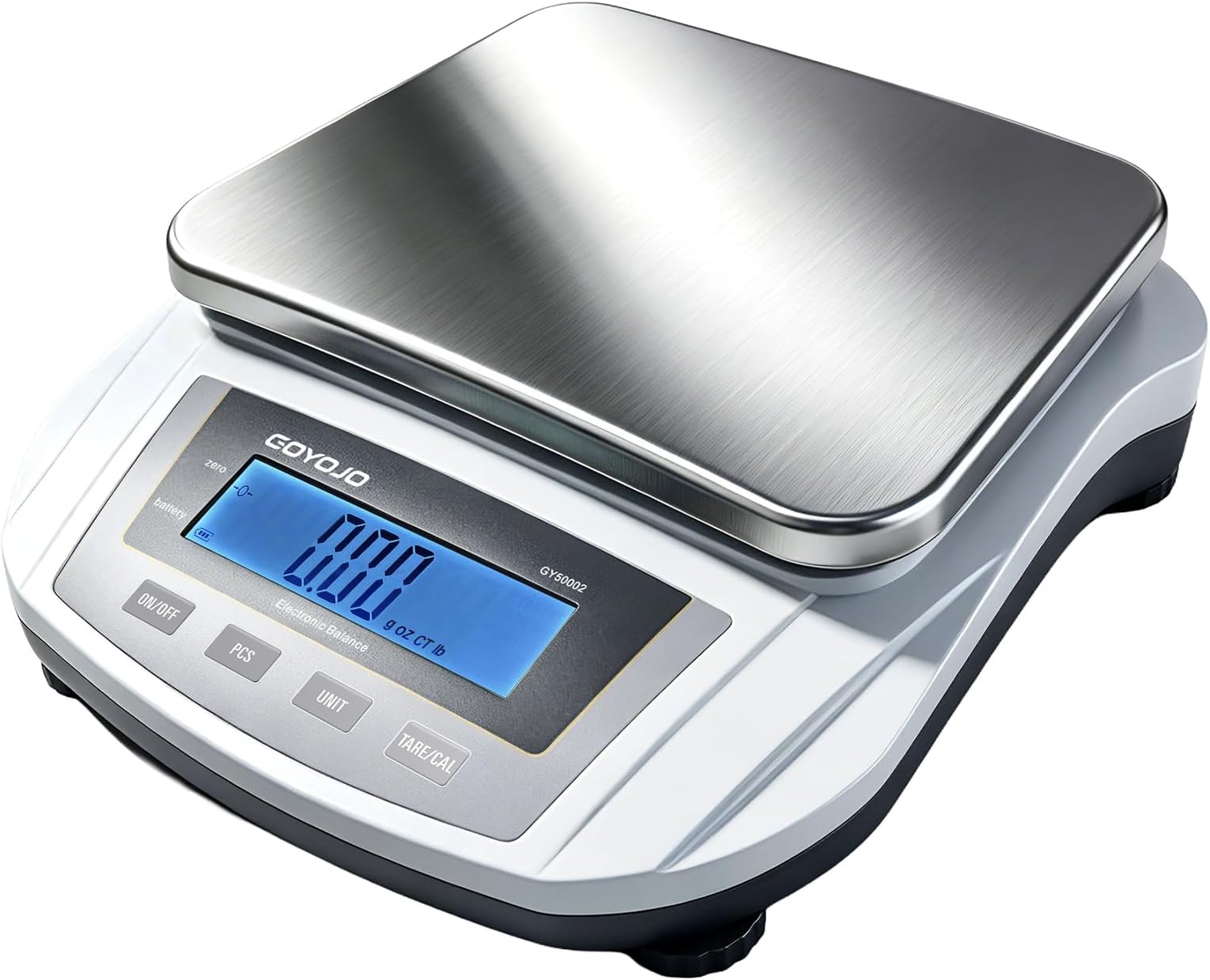 GOYOJO Digital Analytical Balance and Lab Scale, 5000g Capacity, 0.01g Precision, Stainless Steel, Multi-Unit (g/oz/ct/lb) for Jewelry, Kitchen, and Lab โ Reliable, Accurate, Easy to Use, Black Panel