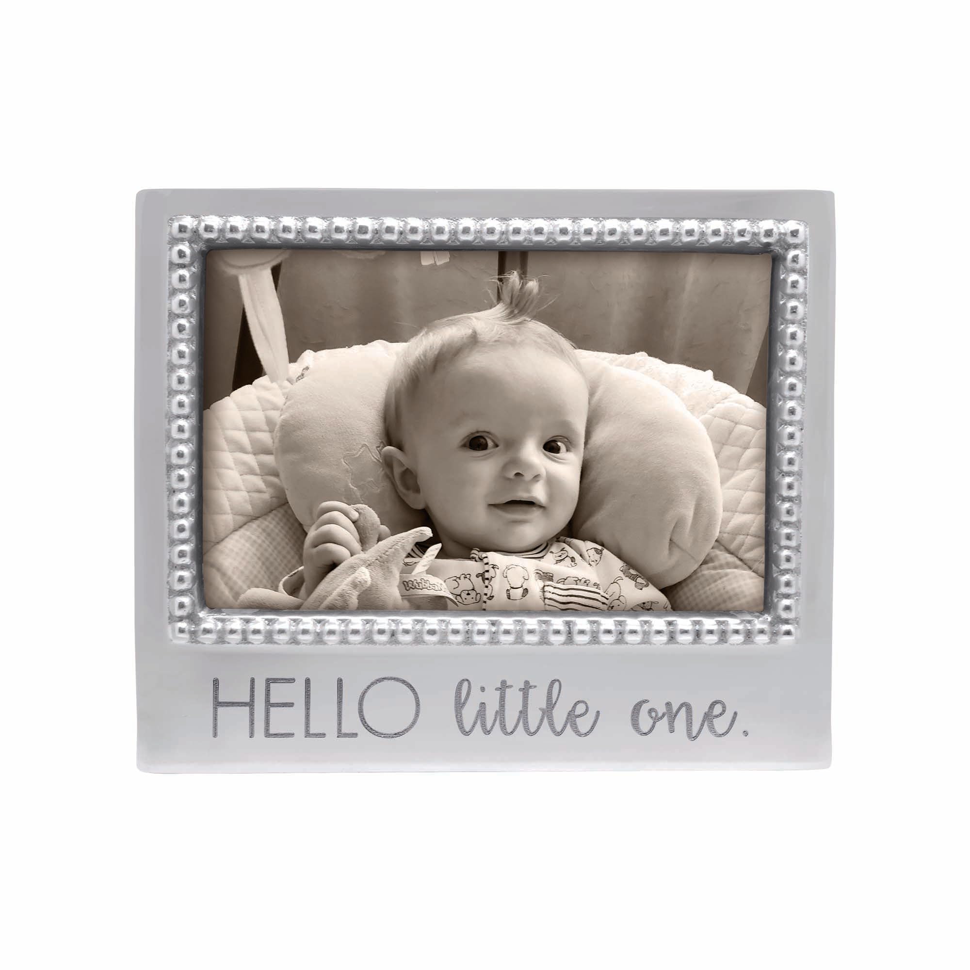 MARIPOSA Little One Beaded Painting 4X6 Frame, Recycled Sandcast Aluminum, Silver