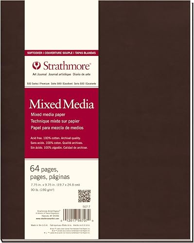 Strathmore 567-7-1 Softcover Mixed Media Art Journal, 7.75" x 9.75", White, 64 Pages