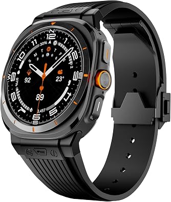 Compatible with Samsung Galaxy Watch Ultra Band 47mm,Durable Metal Connector with Soft Silicone Sport Strap for Men Women,Rugged Galaxy Watch Ultra Breathable Bands