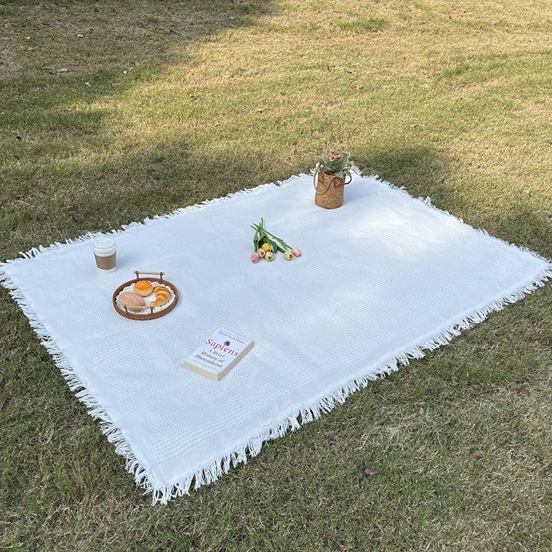 Wind Tour Outdoor Multifunctional Picnic mat Picnic Blanket Suitable for Camping Picnic Party Hiking and Outdoor ActivitiesWhite | 35.5 59