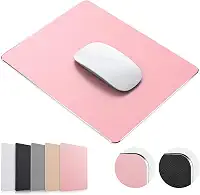 Mouse Pad, mouse pad de alumínio de metal rígido ouro rosa, dupla face, impermeável, controle rápido e preciso para escritório, casa e jogos, tamanho pequeno, 22 x 17 cm