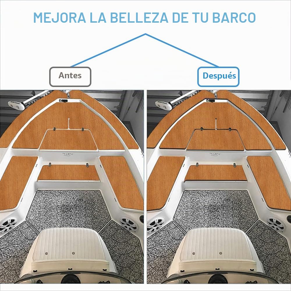 EVA Hoja de Cubierta de Yate Estera Antideslizante, Patrón de Camuflaje Teca Sintetica Barco, Antideslizante Alfombra Autoadhesiva Tapetes para Barcos, Yates, Kayak, Marina, RV