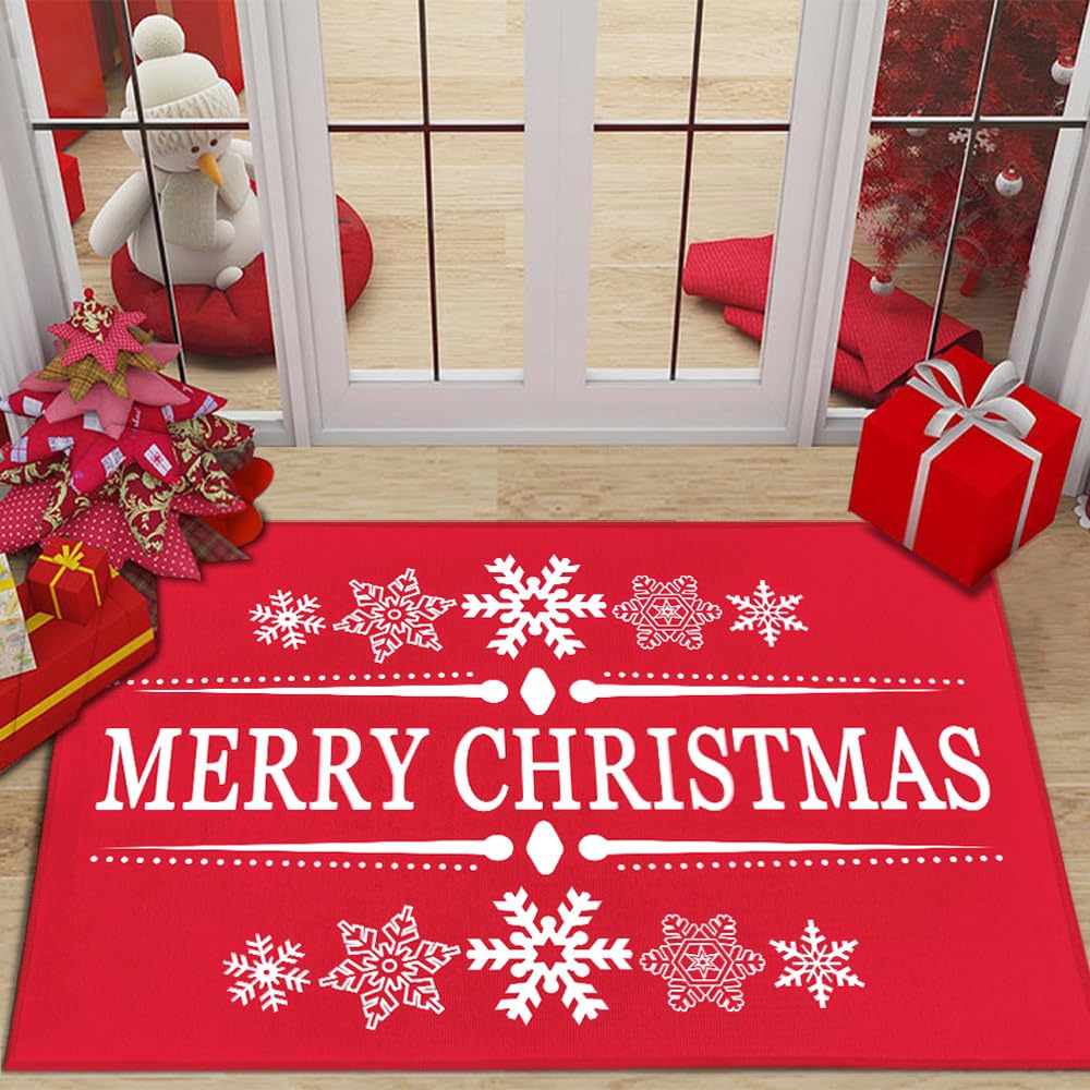 AucudaChristmas Door Mat 24" x 16" for Front Door Entance.
