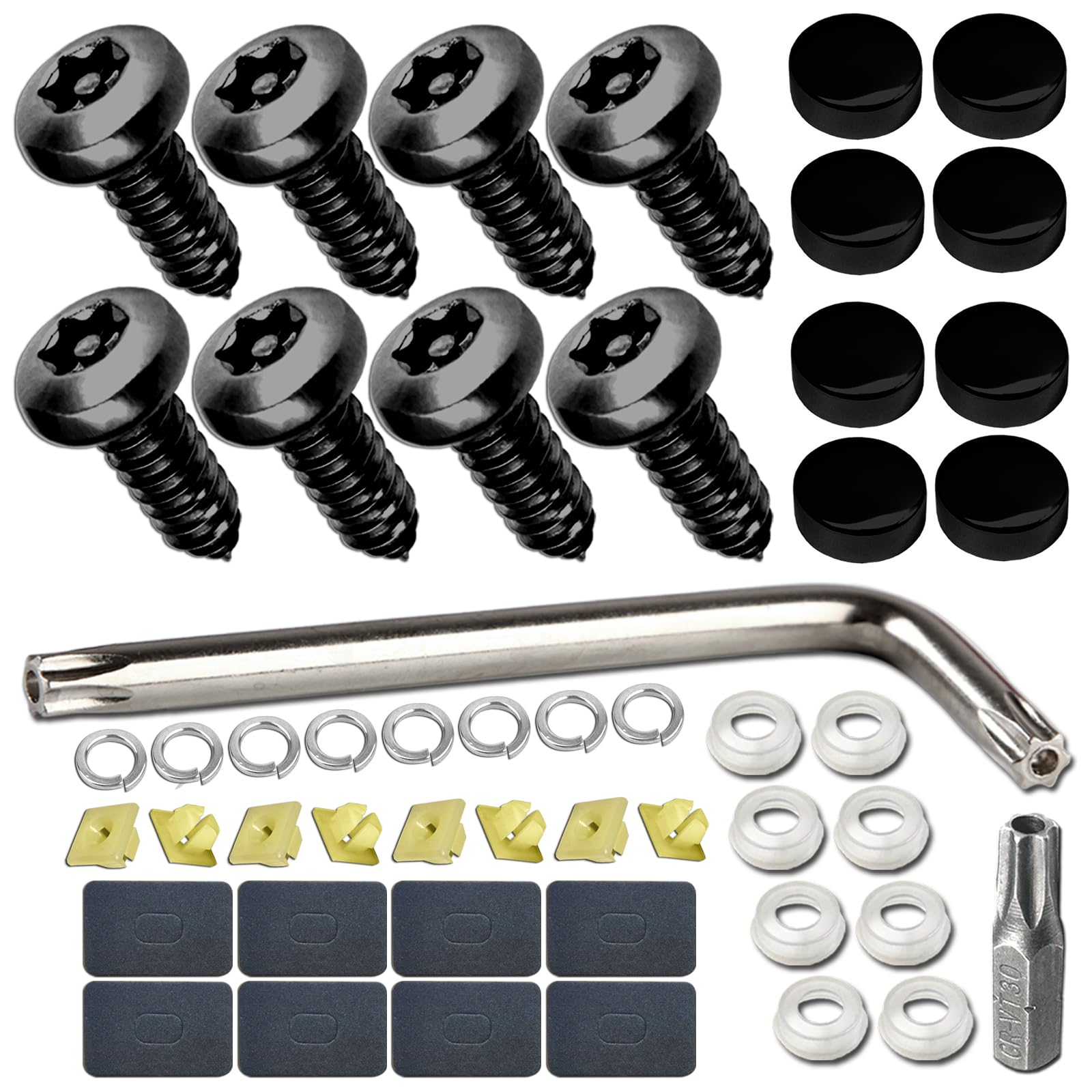 Anti-Theft License Plate Screws - Black Stainless Steel -10