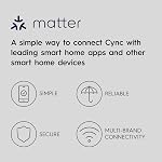 GE Cync Full Colour Direct Connect Smart Bulb A19, 60W Replacement, Bluetooth/Matter/WiFi Enabled, Works with Alexa, Google Assistant Without Hub, Pack of 4