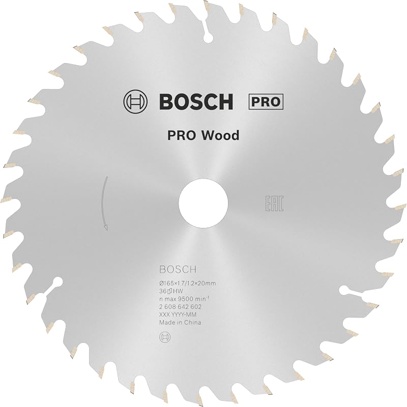 Bosch Accessories 2608642602 Lame de scie circulaire optiline wood 165 x 20/16 x 1,7 mm 36 Gris