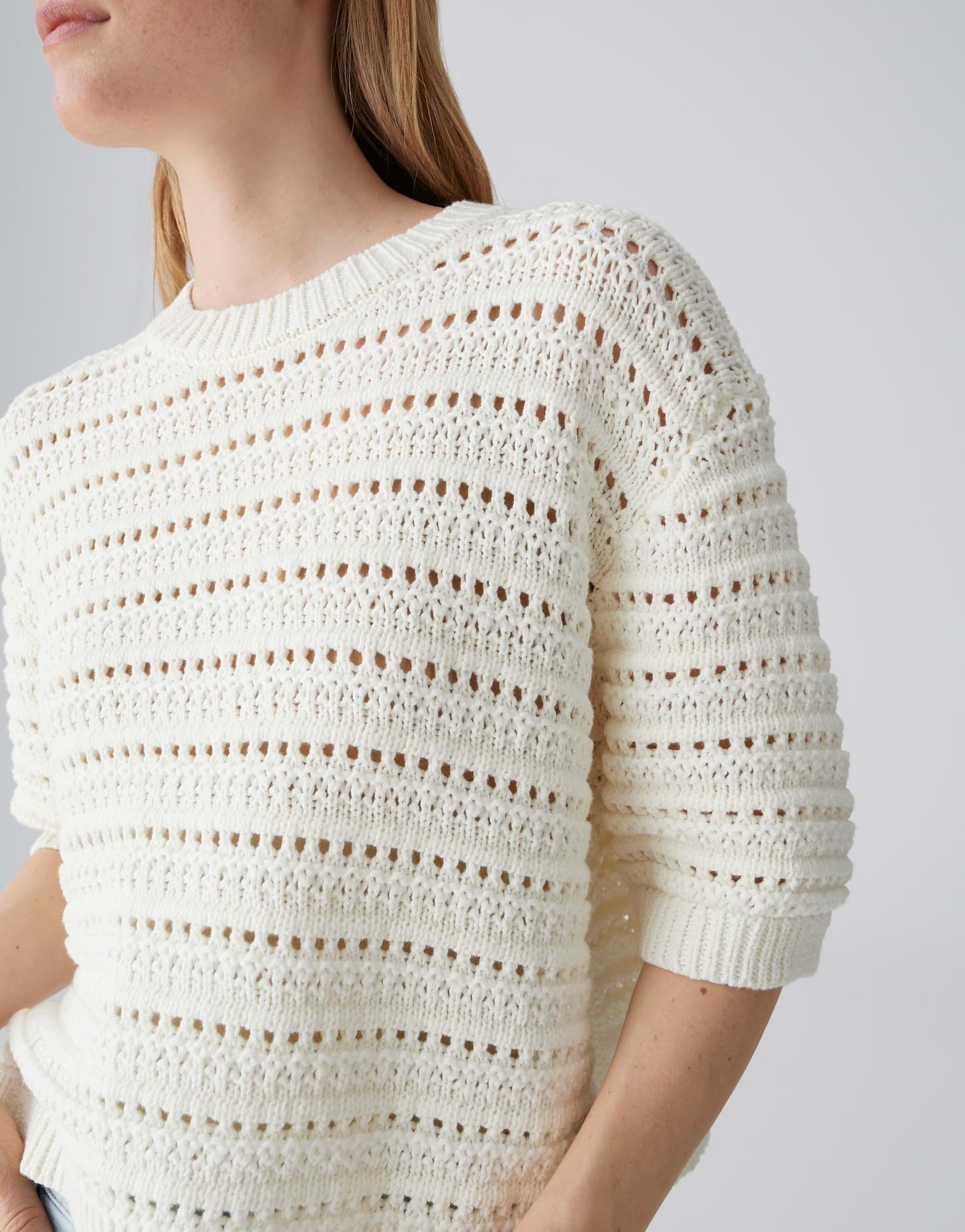 OPUS Damen Pullover | Kurzarmpullover aus nachhaltigem BCI Cotton Mix