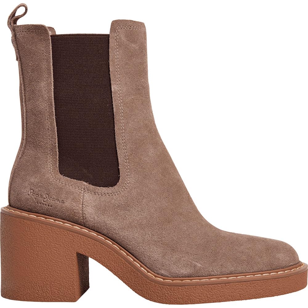 Pepe Jeans Women's Nicole Chelsea Boots, Brown (Light Mink Beige), 4 UK