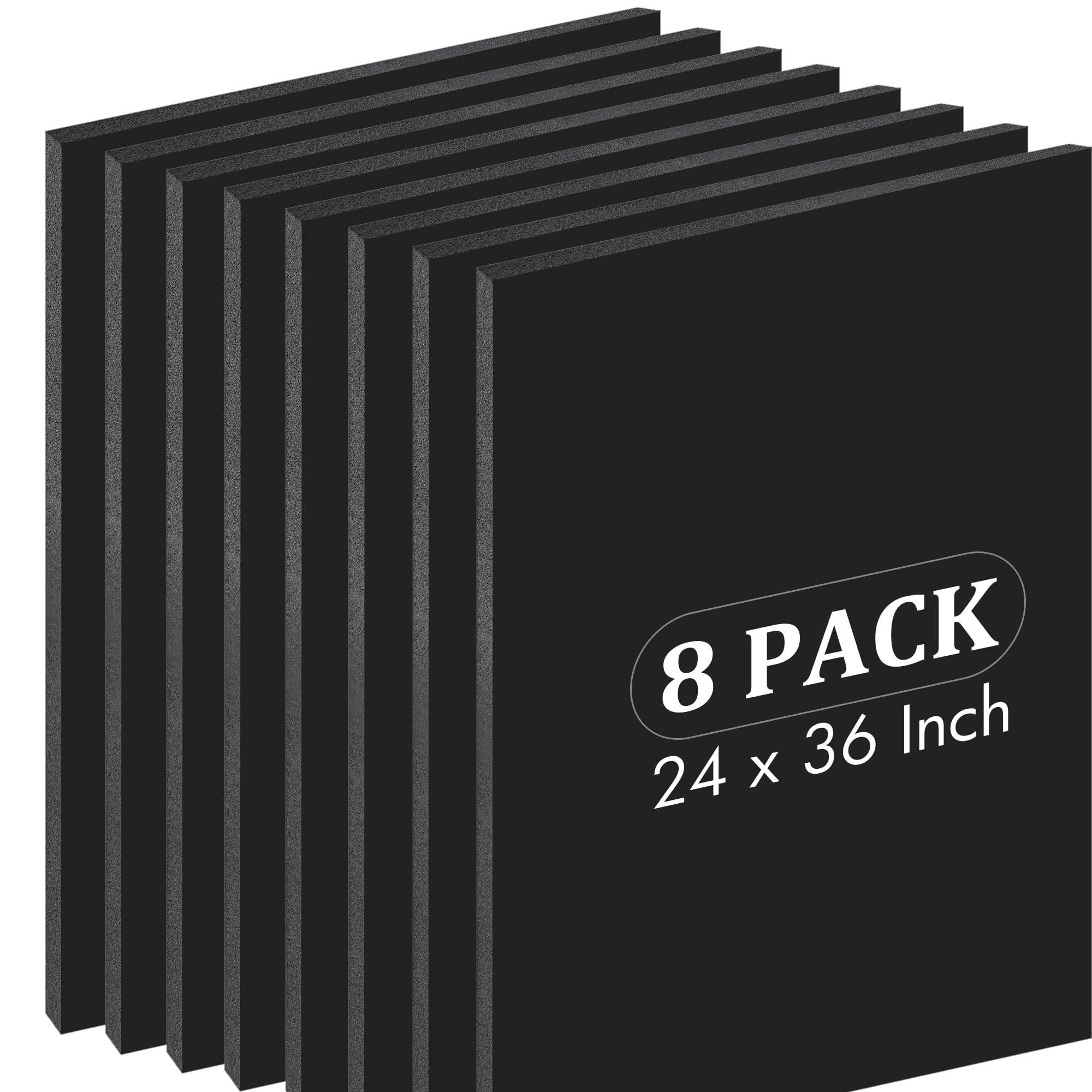 Elcoho Lot de 8 panneaux en mousse noire de 61 x 91,4 cm d'épaisseur pour projets, tableaux double face en mousse sans acide pour remise de diplôme, bricolage, peinture, affichage, projets scolaires